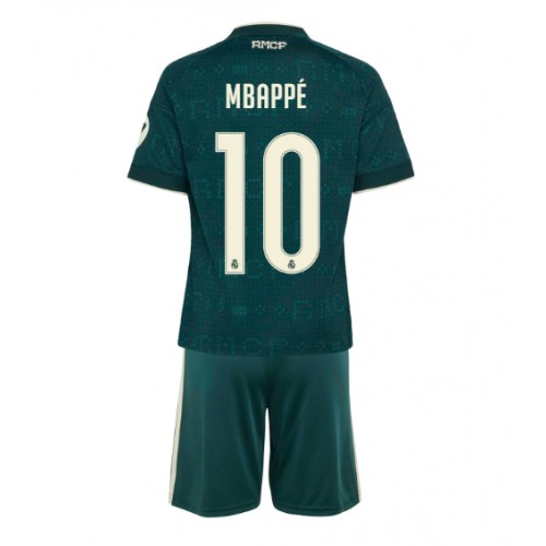 Stroje piłkarskie Real Madrid Kylian Mbappe #10 Koszulka Wyjazdowej dla dzieci 2026-27 Krótki Rękaw (+ szorty)